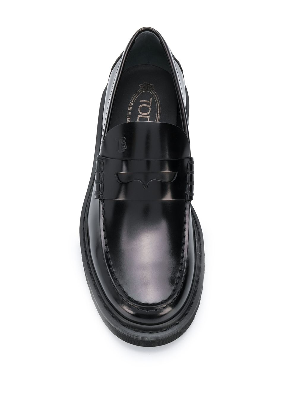 embossed logo loafers - 4