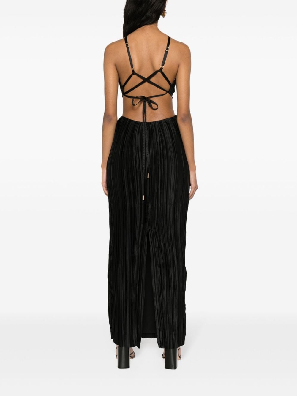 Mitra pleated gathered gown - 4