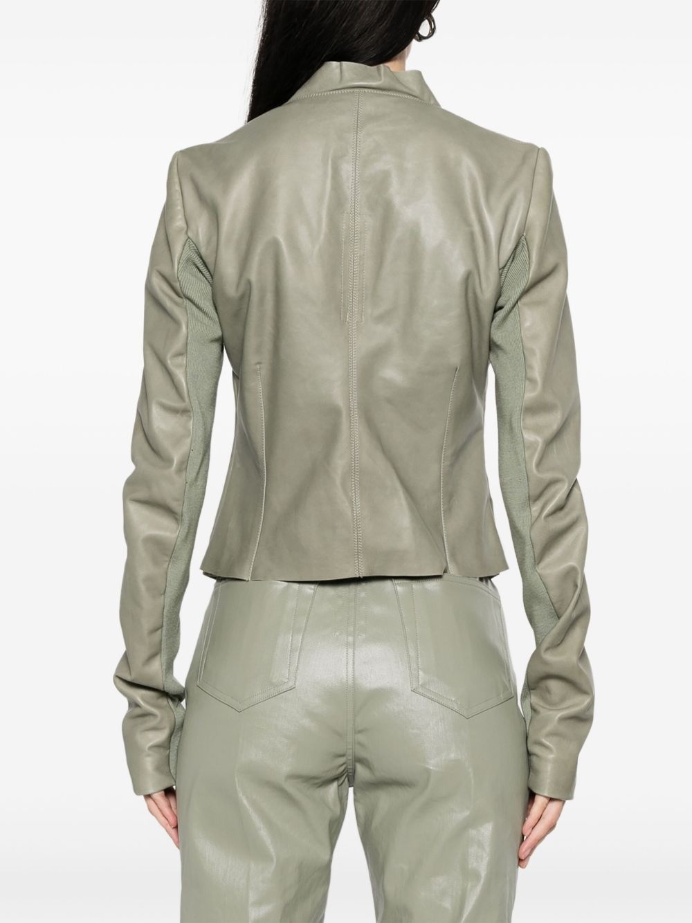 low-neck biker jacket - 4