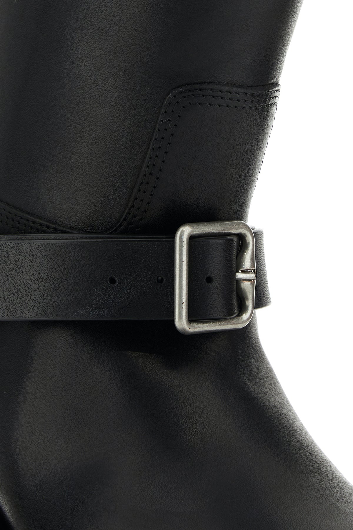 Black leather ankle boots - 4