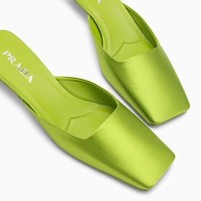 Prada Prada Fern Green Satin Sabot Women luosophy REVERSIBLE