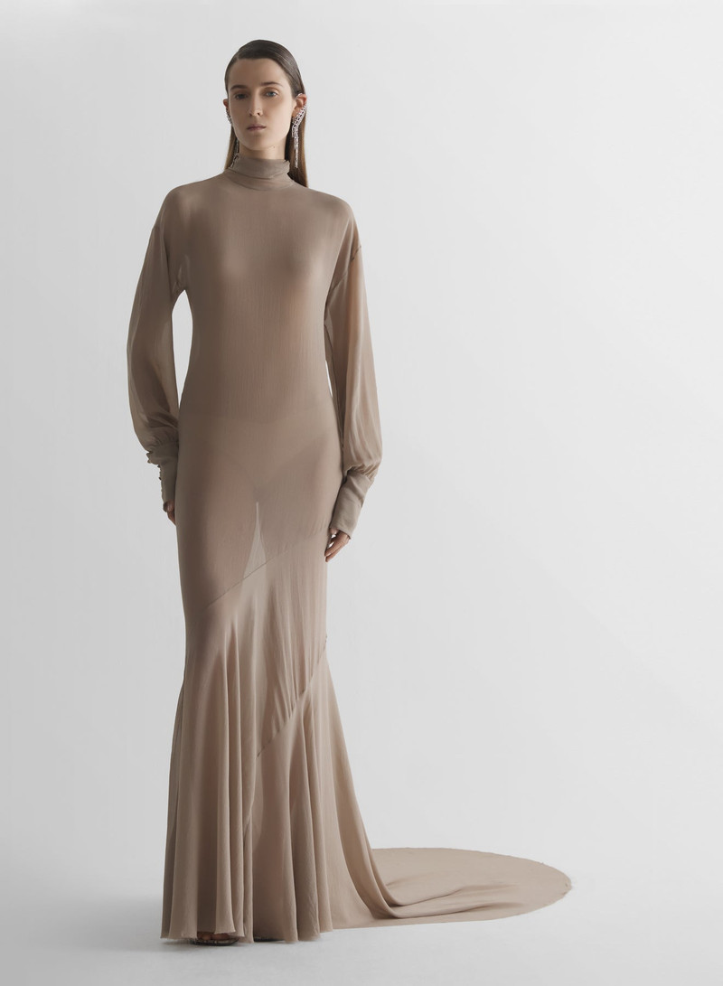 Turtleneck sheer gown 1