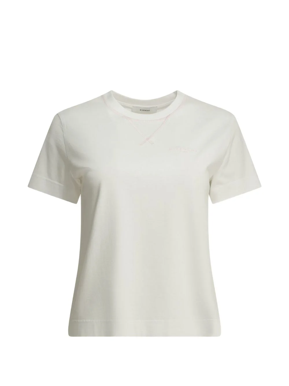 logo-embroidered V-stitch T-shirt - 1