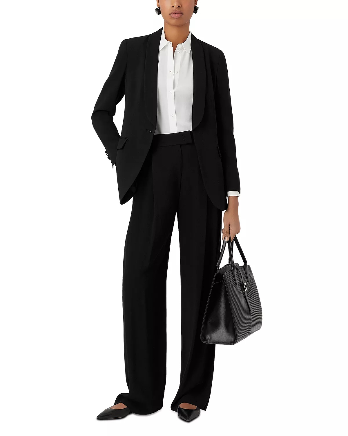 Enver Satin Shawl Lapel Blazer - 2