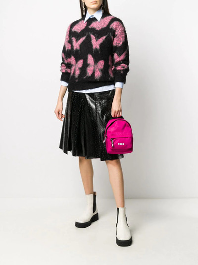 MSGM faux-leather ostrich-effect skirt outlook