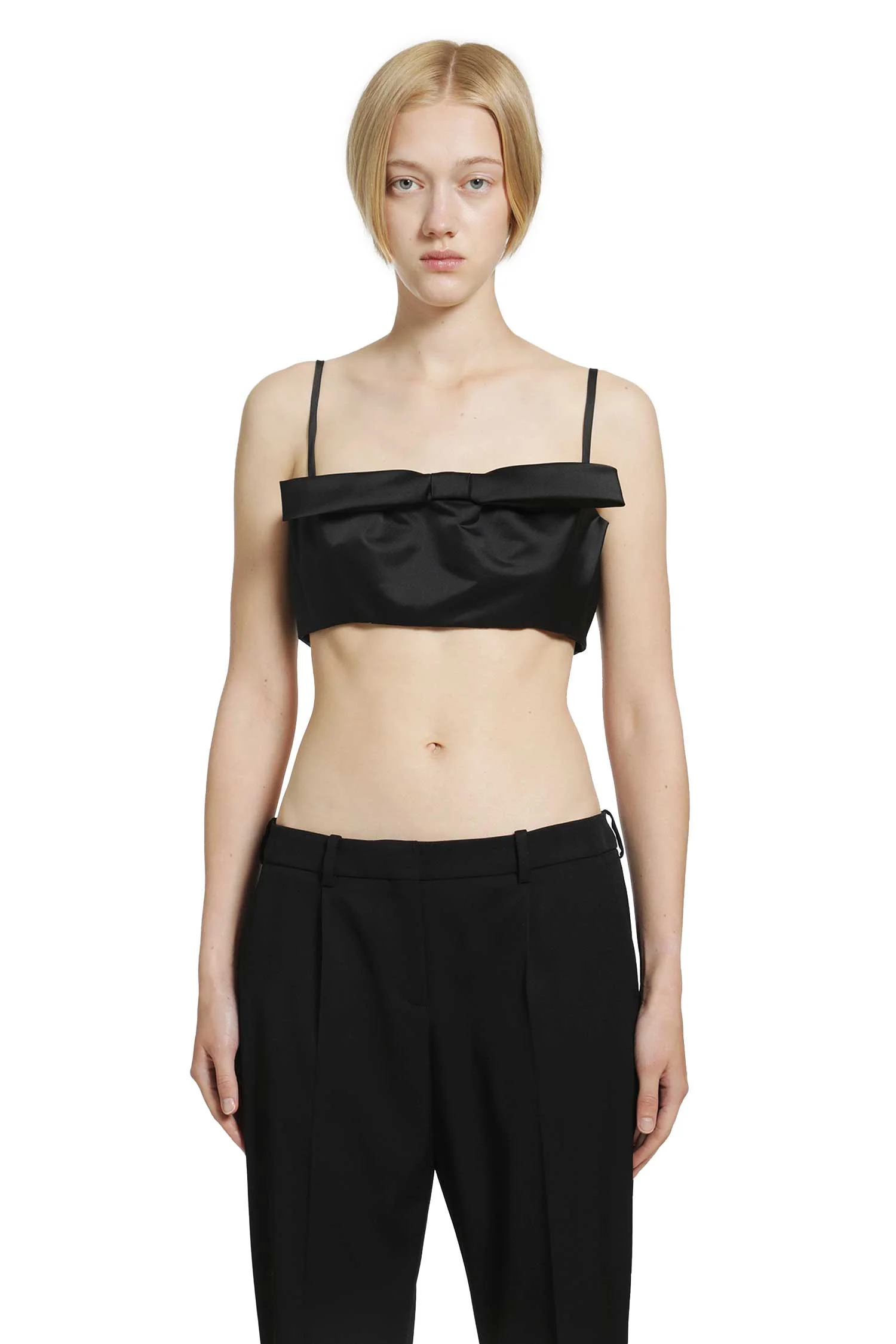 Cropped Top With Bow - 1