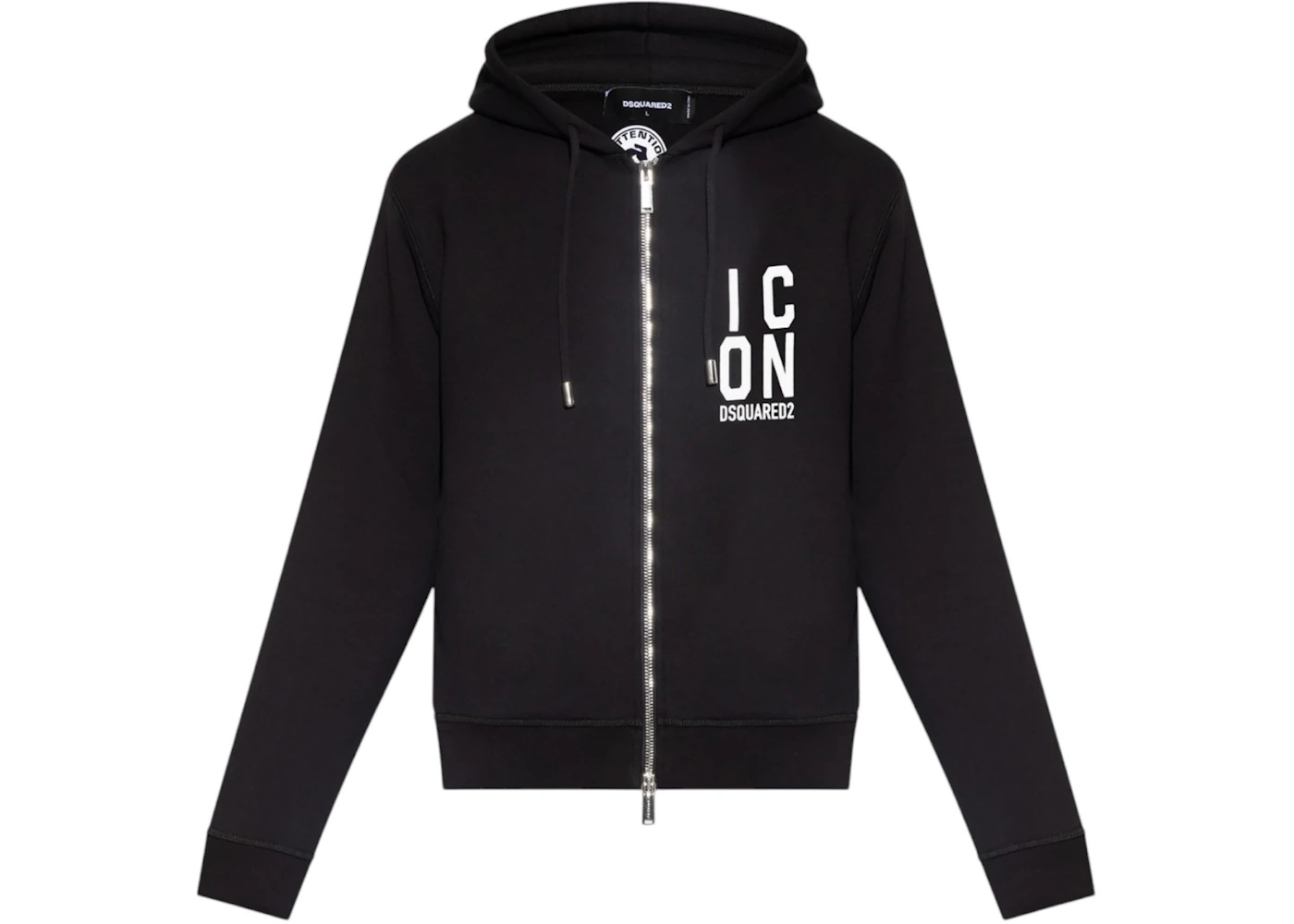 Dsquared2 Bold Icon Logo Zip-Up Hoodie Black - 1