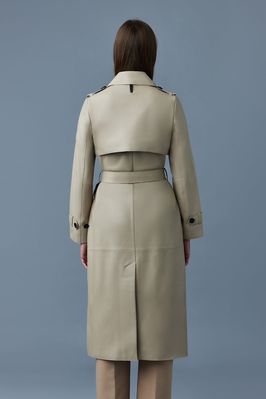 GAEL-V Maxi Leather Trench Coat - 4