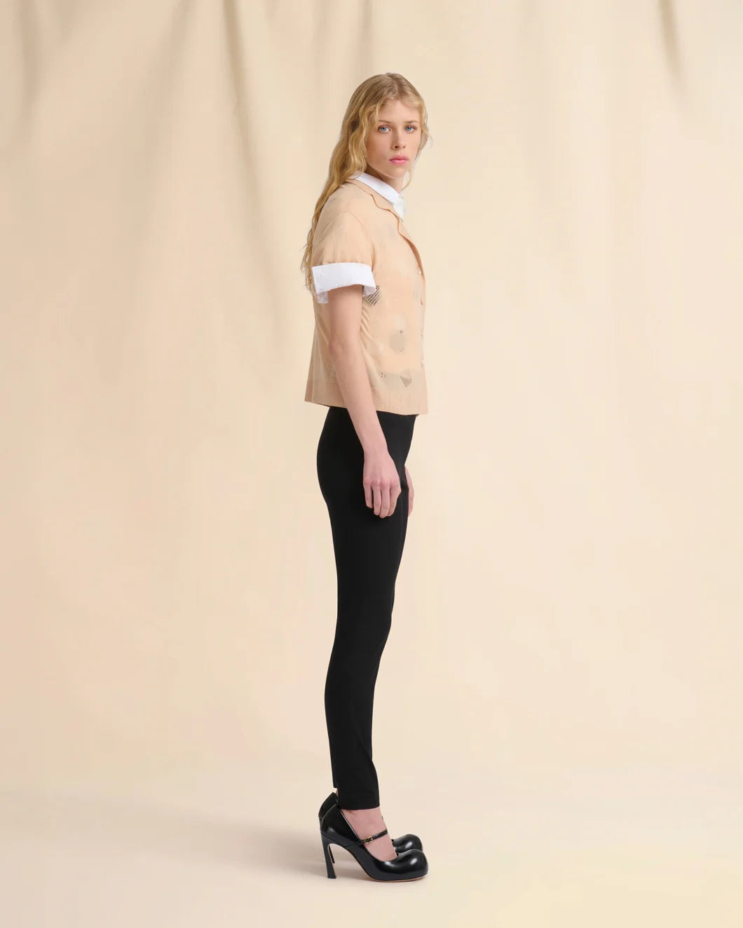 BLACK STRETCH POPLIN TROUSERS WITH MARNI SYMBOL - 3