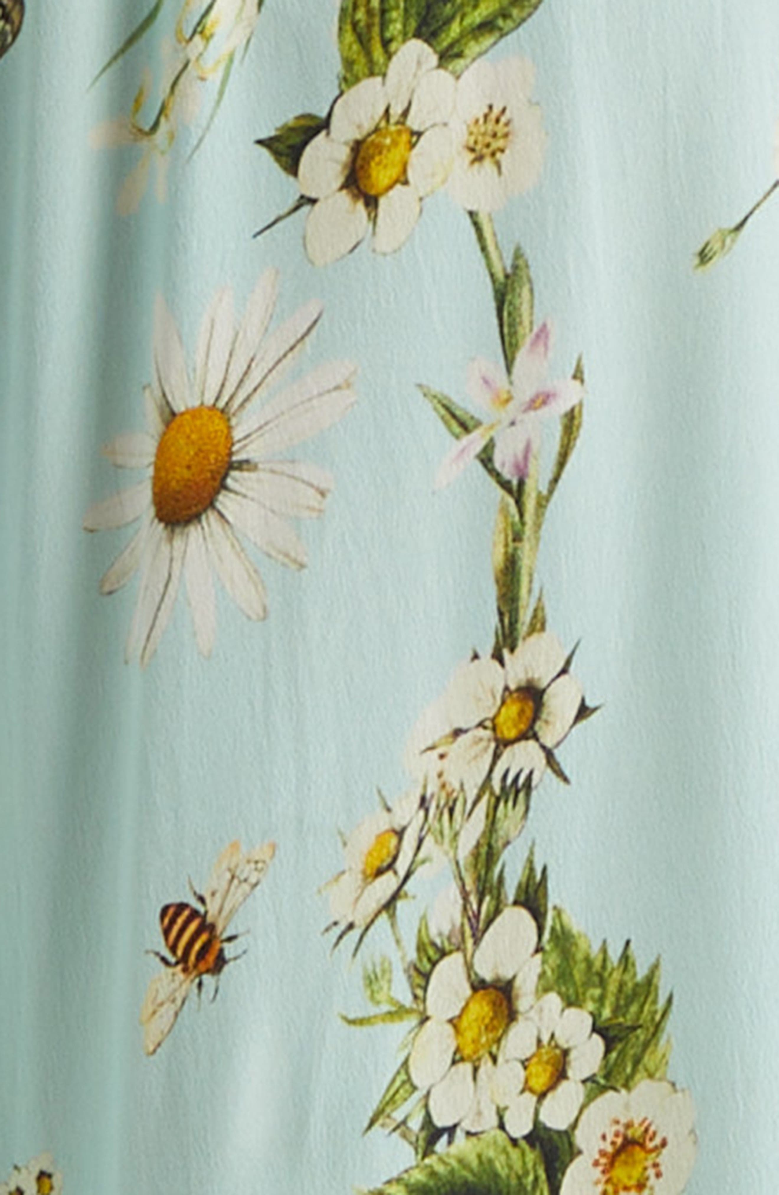 Camilla Floral Freefall Plunge Neck Long Sleeve Silk Crepe Maxi Dress at Nordstrom - 6