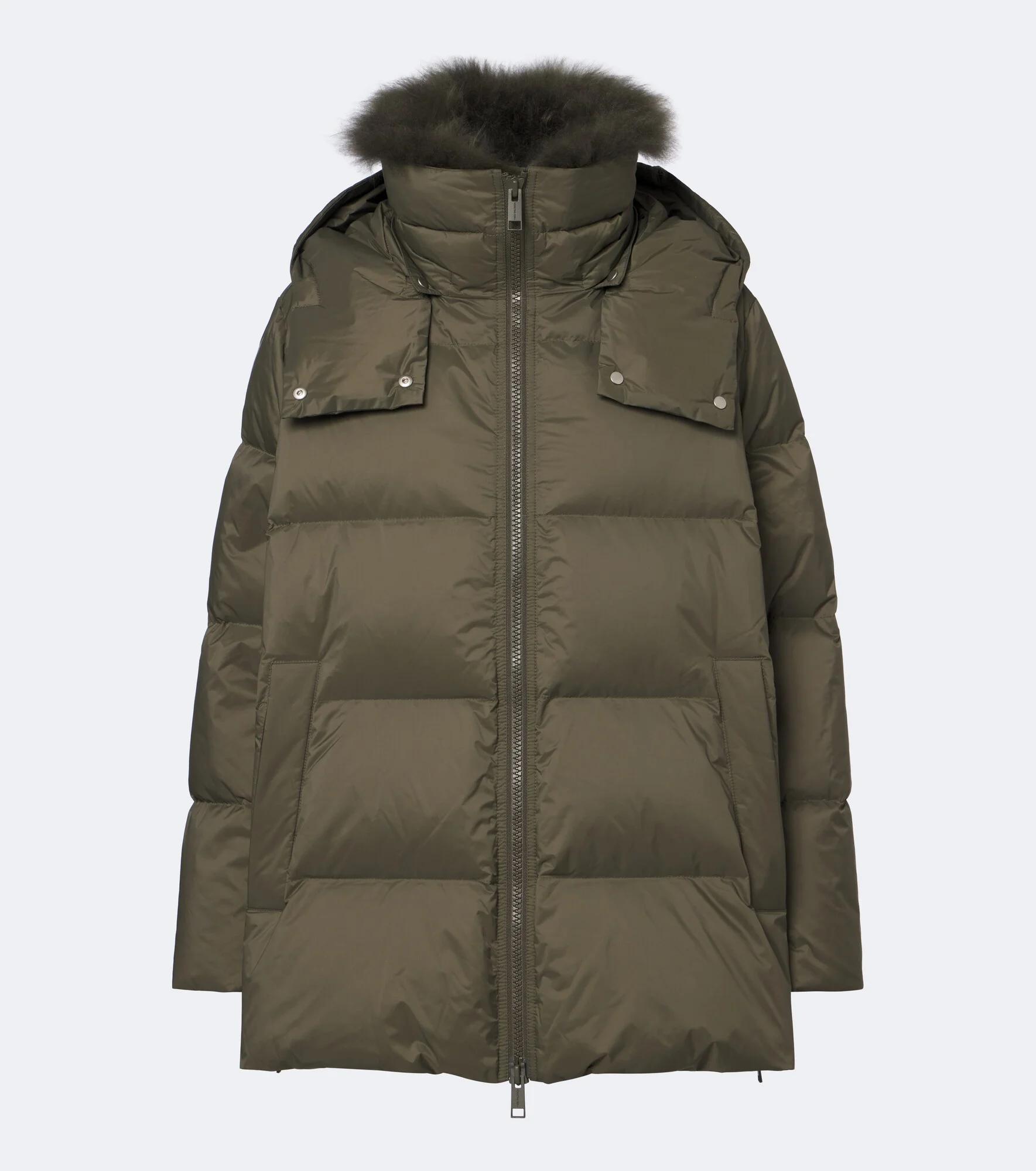 Shearling-trimmed down jacket - 1