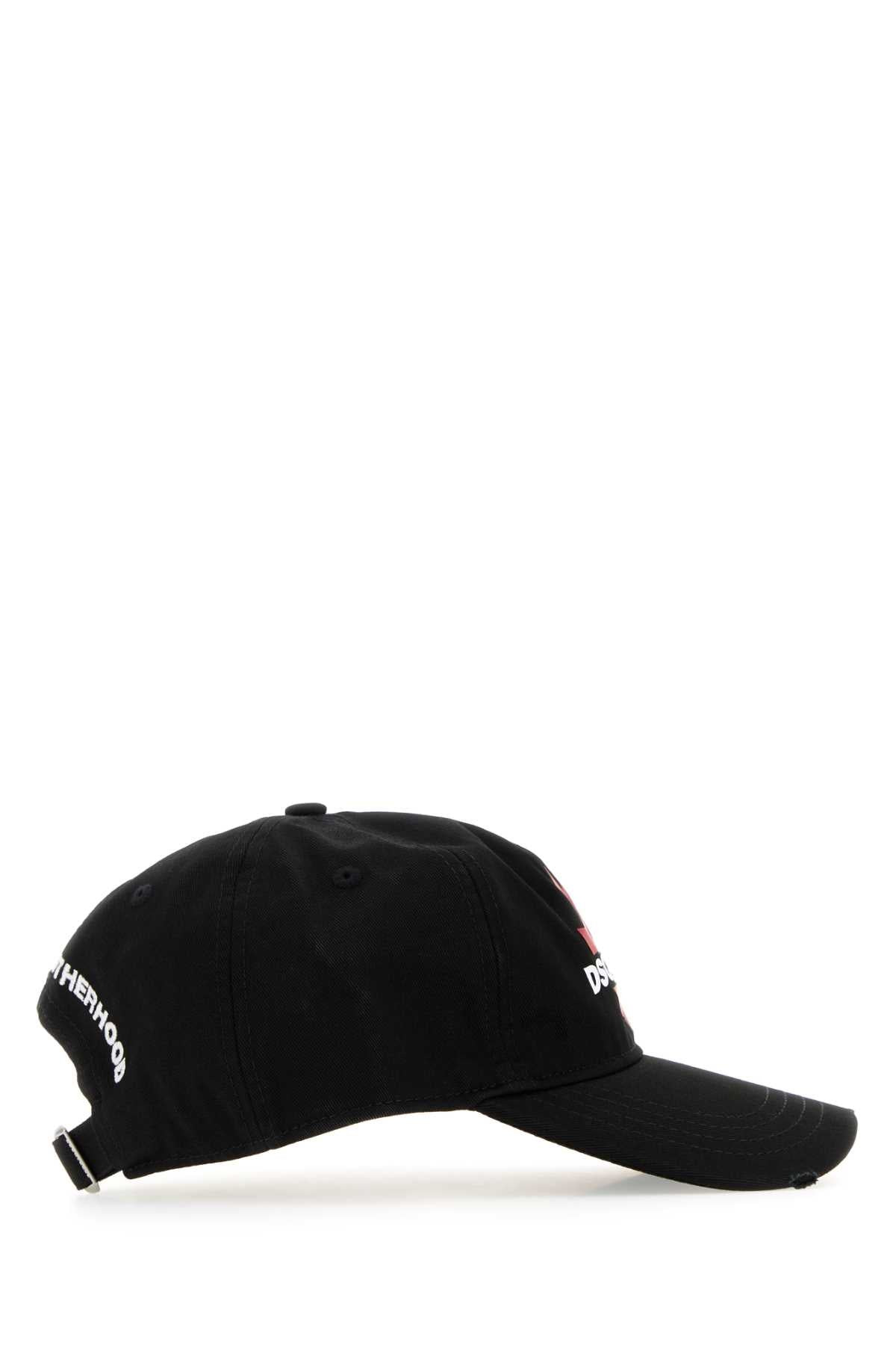 Dsquared Men Black Cotton Baseball Cap - 2