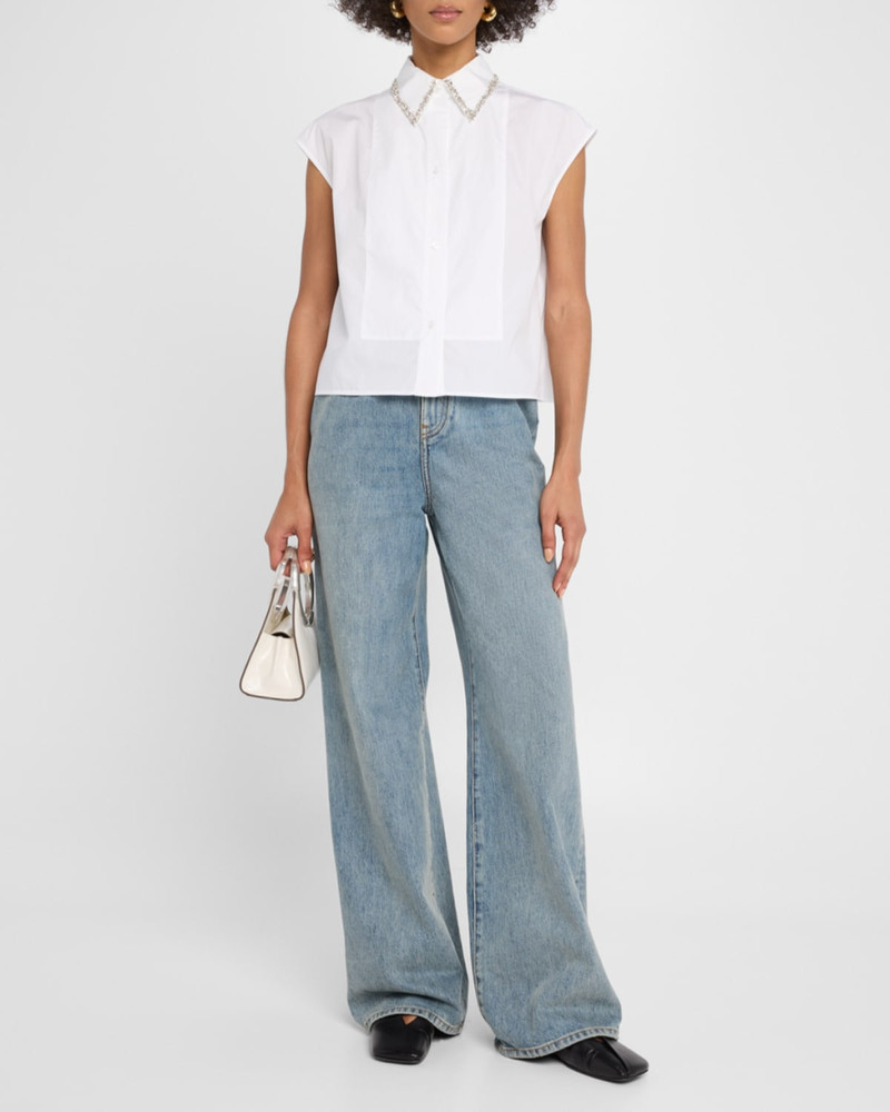 TWP Cap-Sleeve Top with Beaded Collar outlook