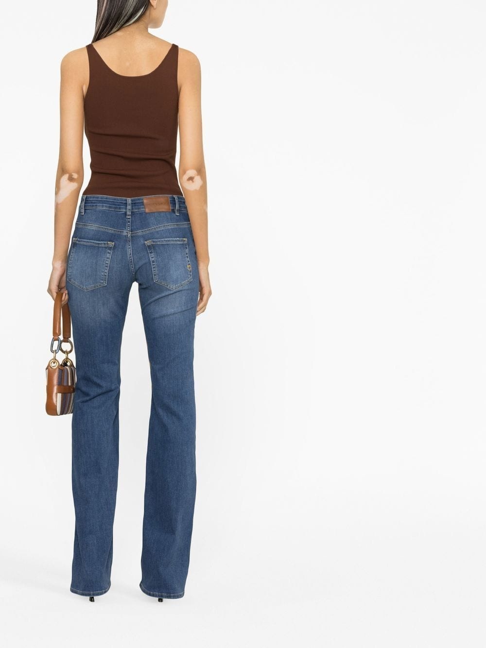 dropped waist flared jeans - 4