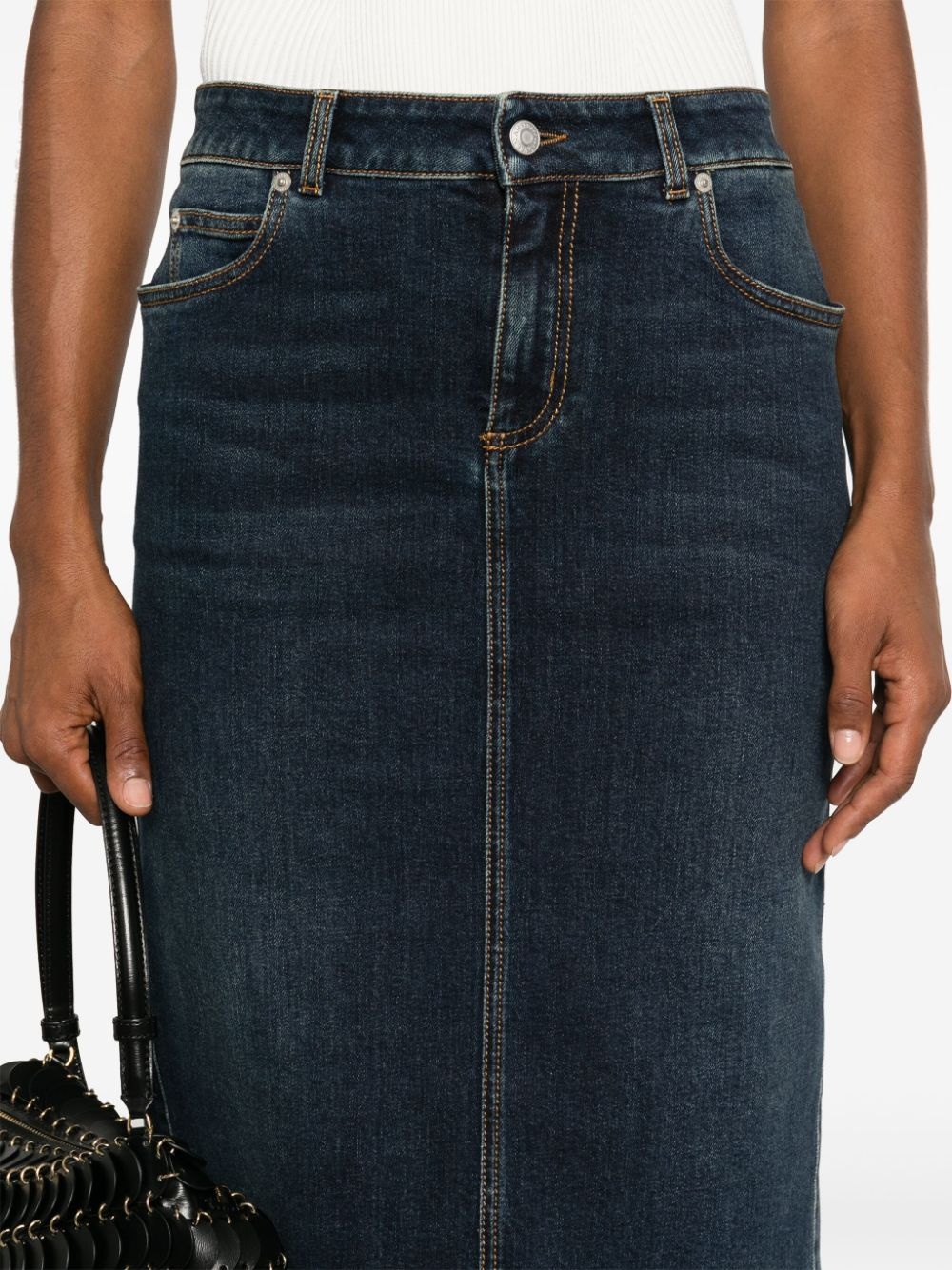 high-waisted denim skirt - 5