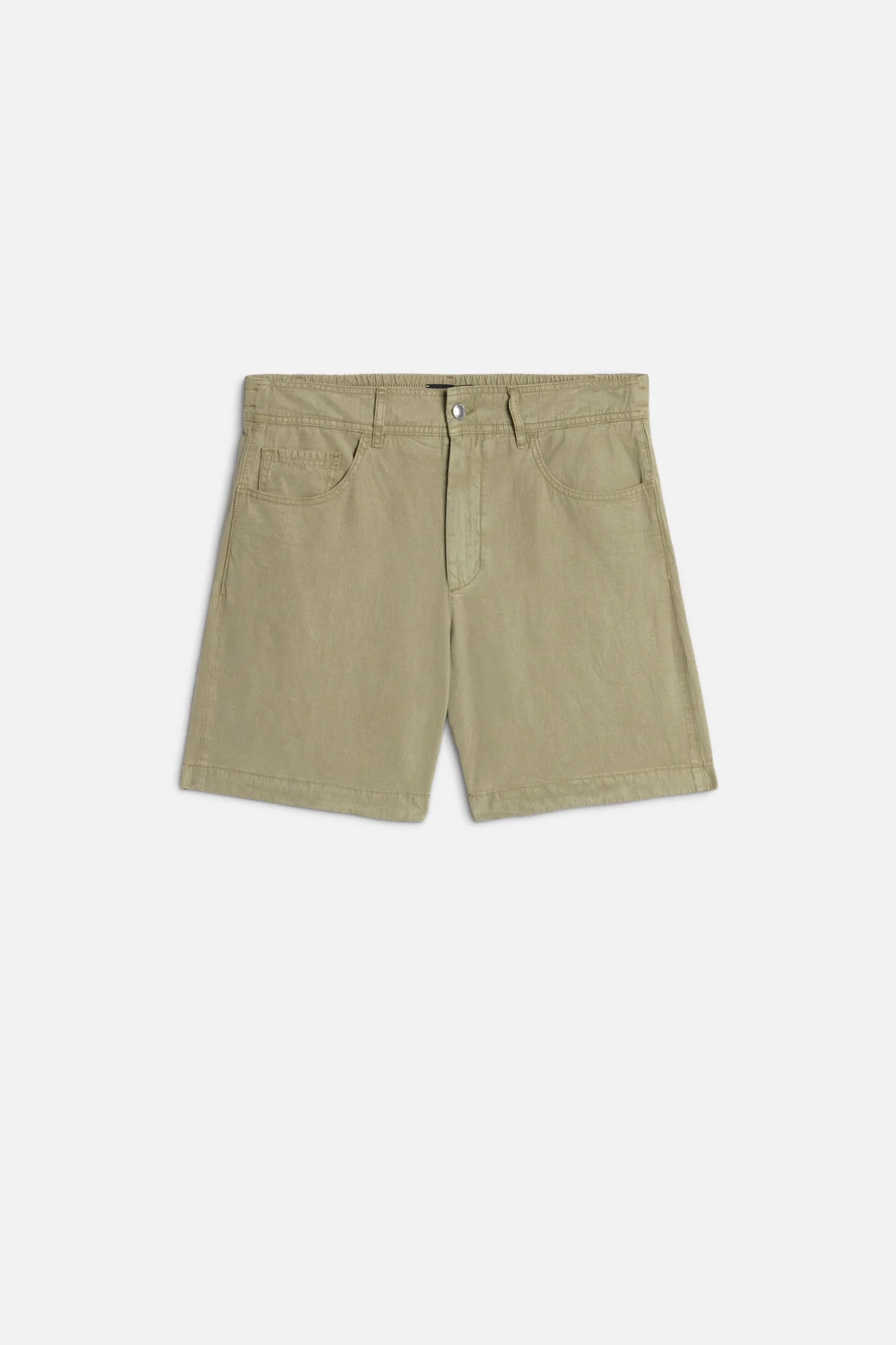HYBRID JOGGER SHORT in Linen Blend Army - 1