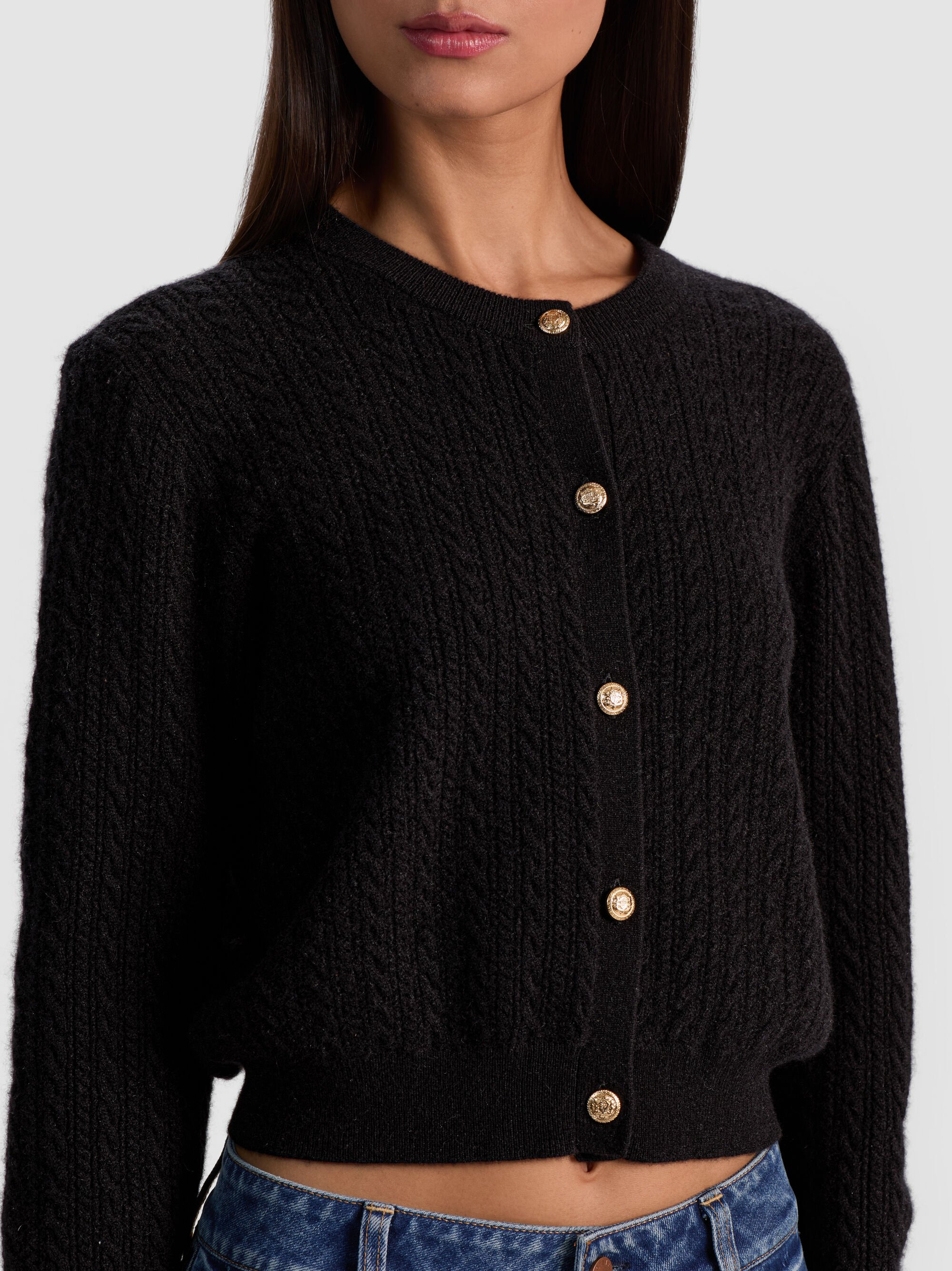 DOLLIE CASHMERE CABLEKNIT CARDIGAN - 5
