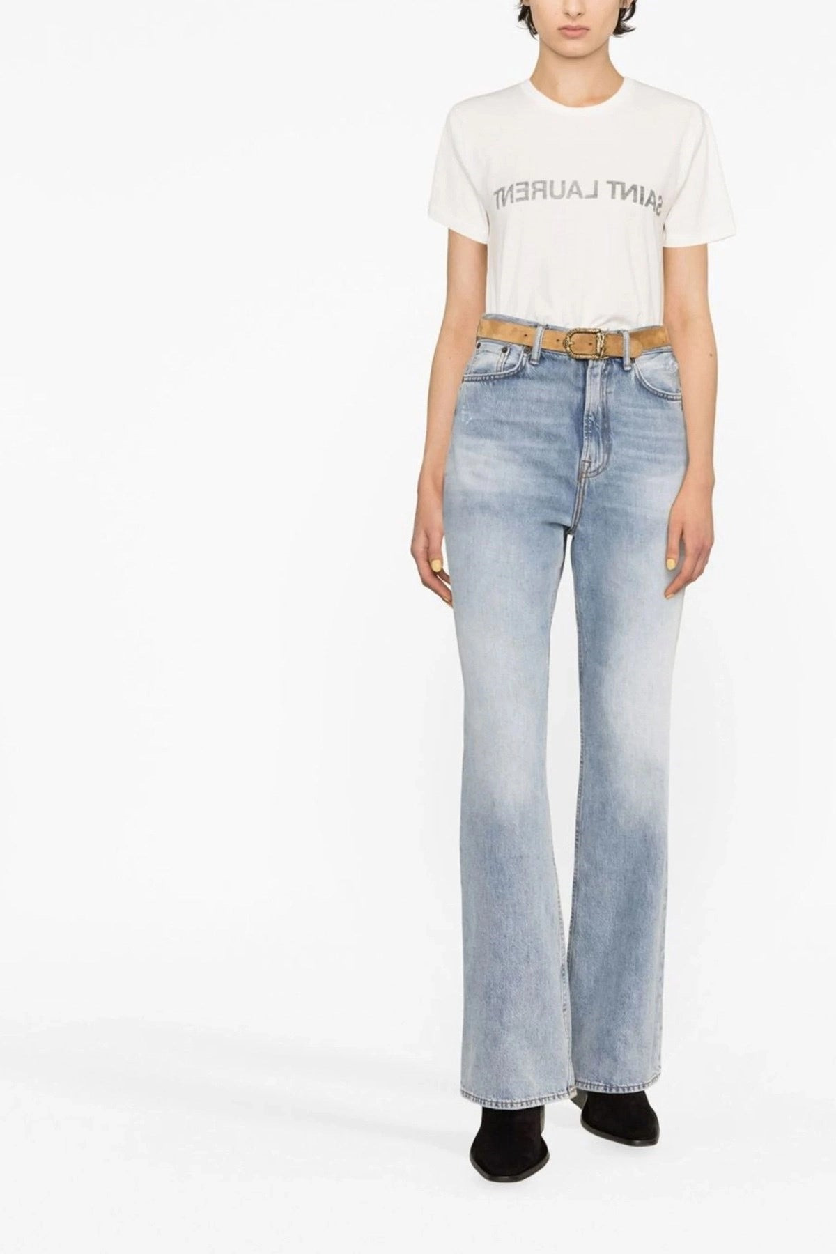 Saint Laurent Women Logo Print T-Shirt - 2