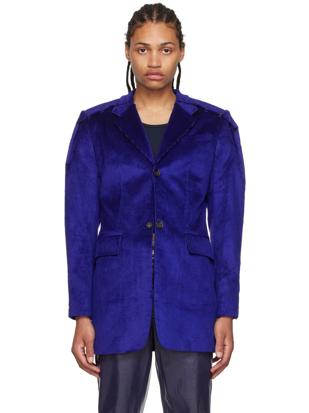 Purple Cotton Blazer - 1