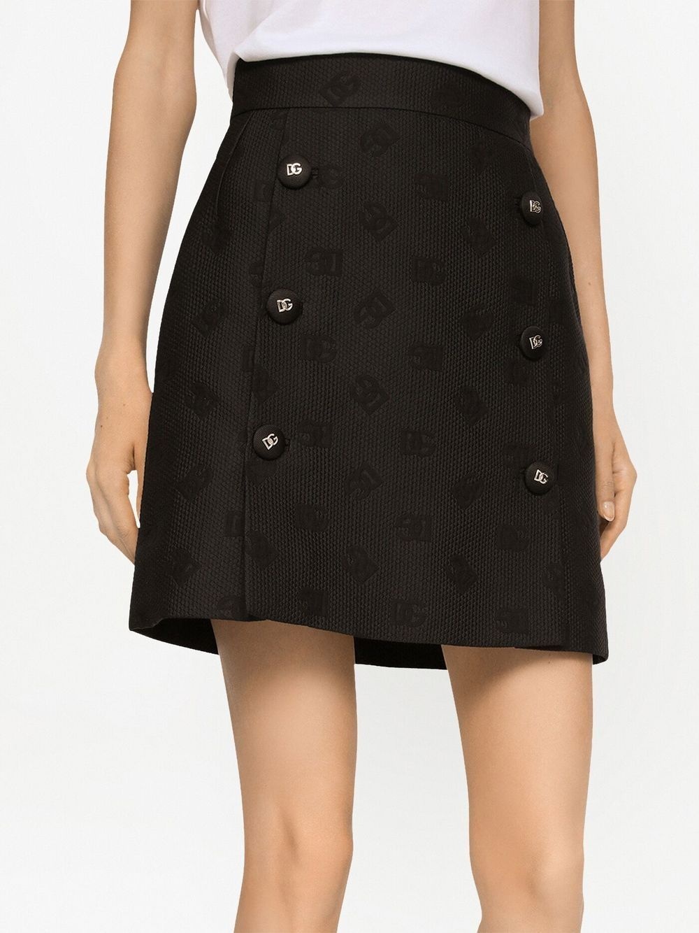 logo jacquard mini skirt - 4