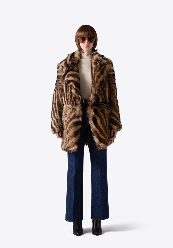 SHEARLING COAT 74 BROWN ZEBRA - 2