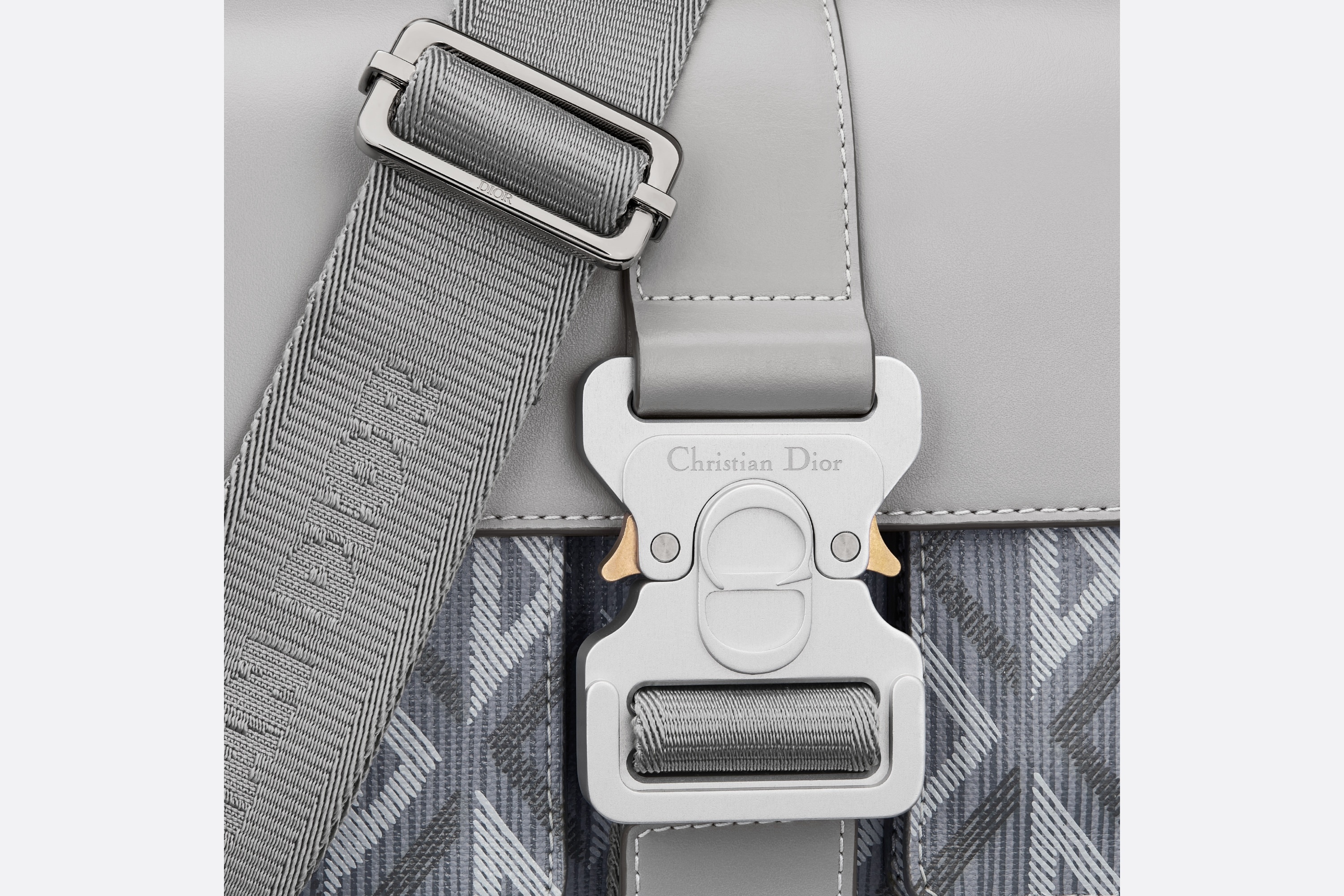 Reversible Belt Strap Dior Gray CD Diamond Canvas and Smooth