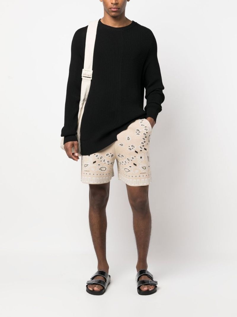 bandana-print piqué shorts - 2