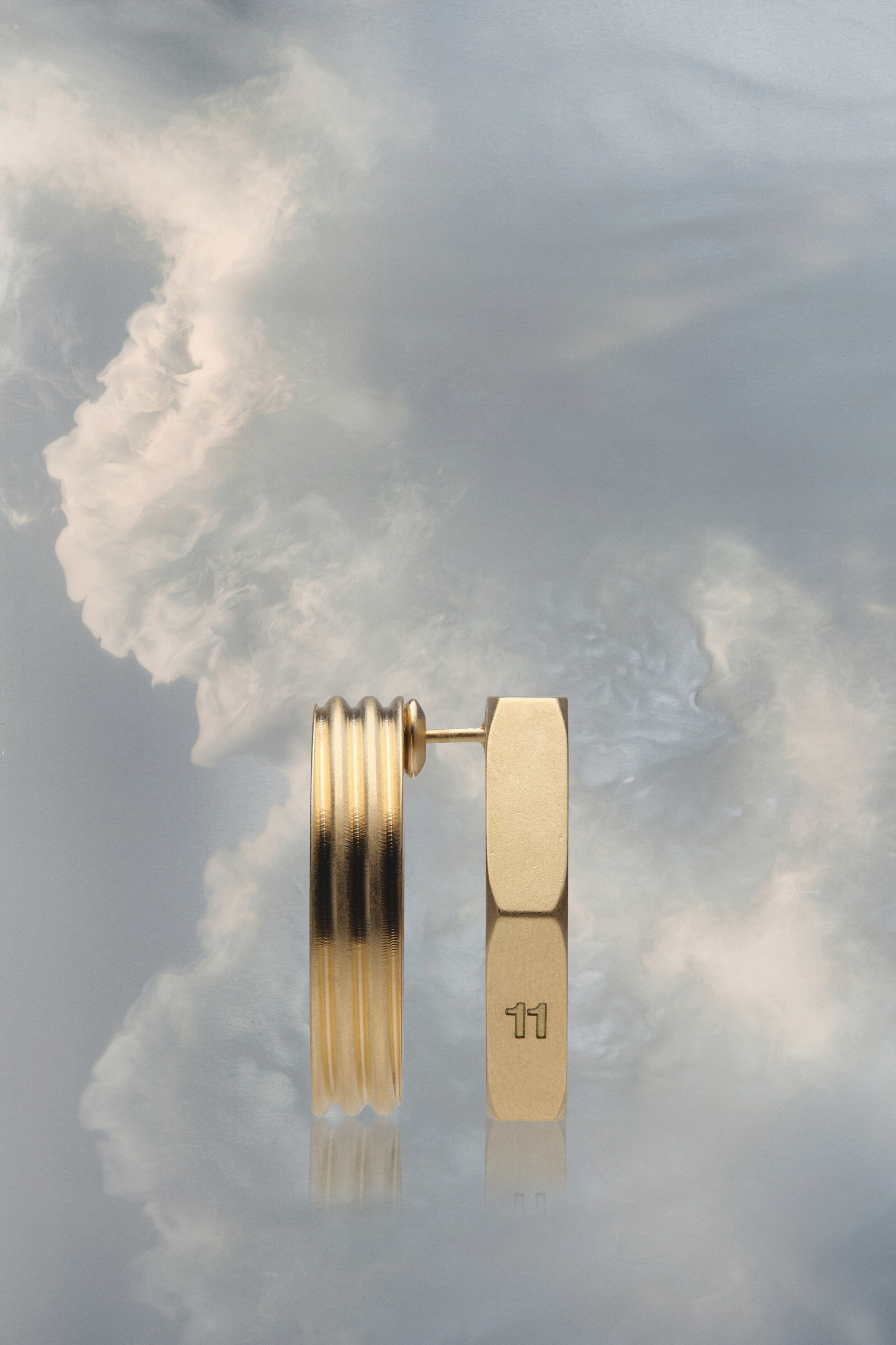 Bolt and nut cut-out earring - 2
