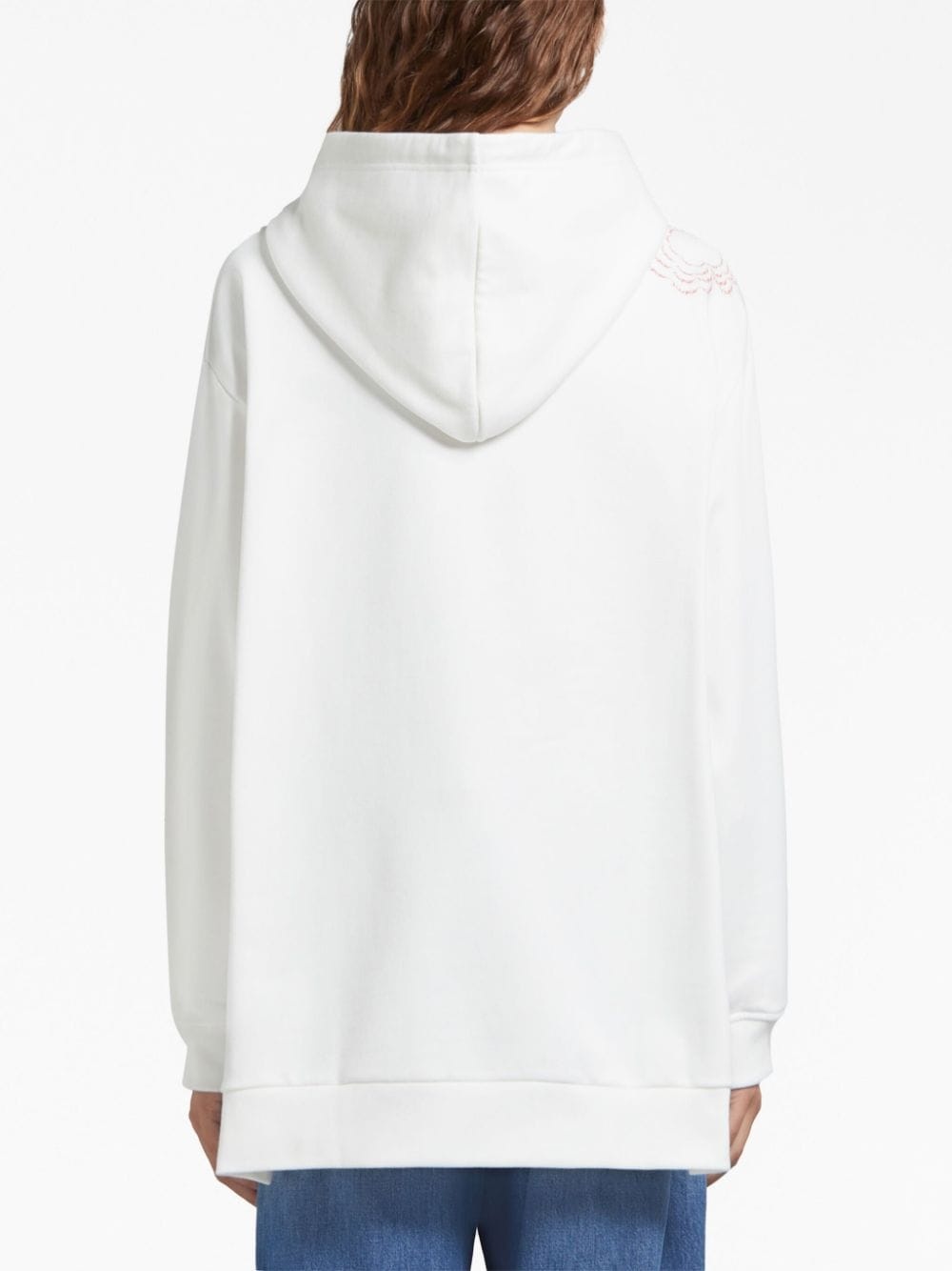 rose-print cotton hoodie - 4