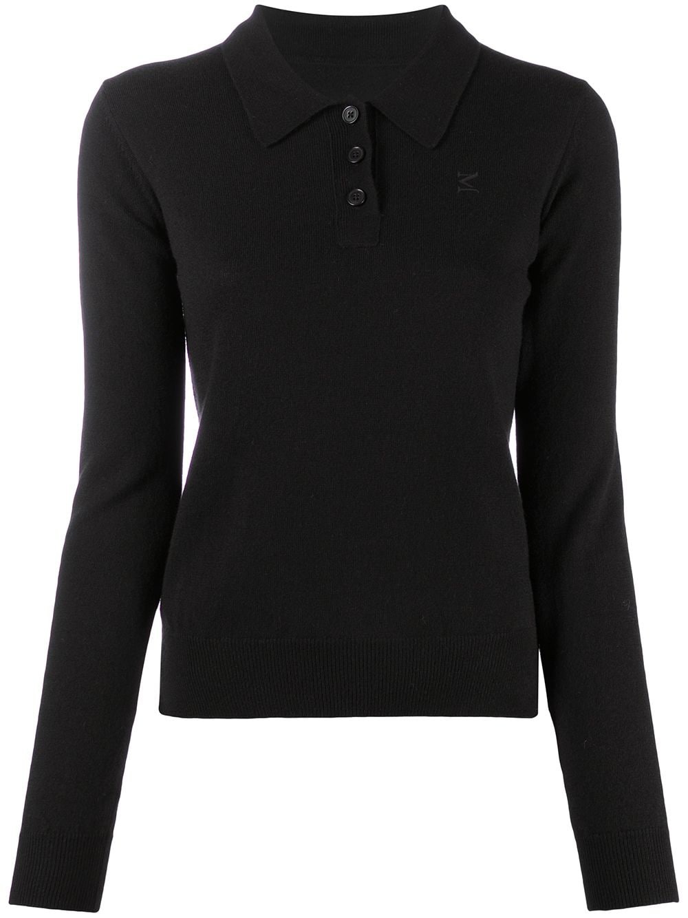 long-sleeve embroidered monogram polo - 1