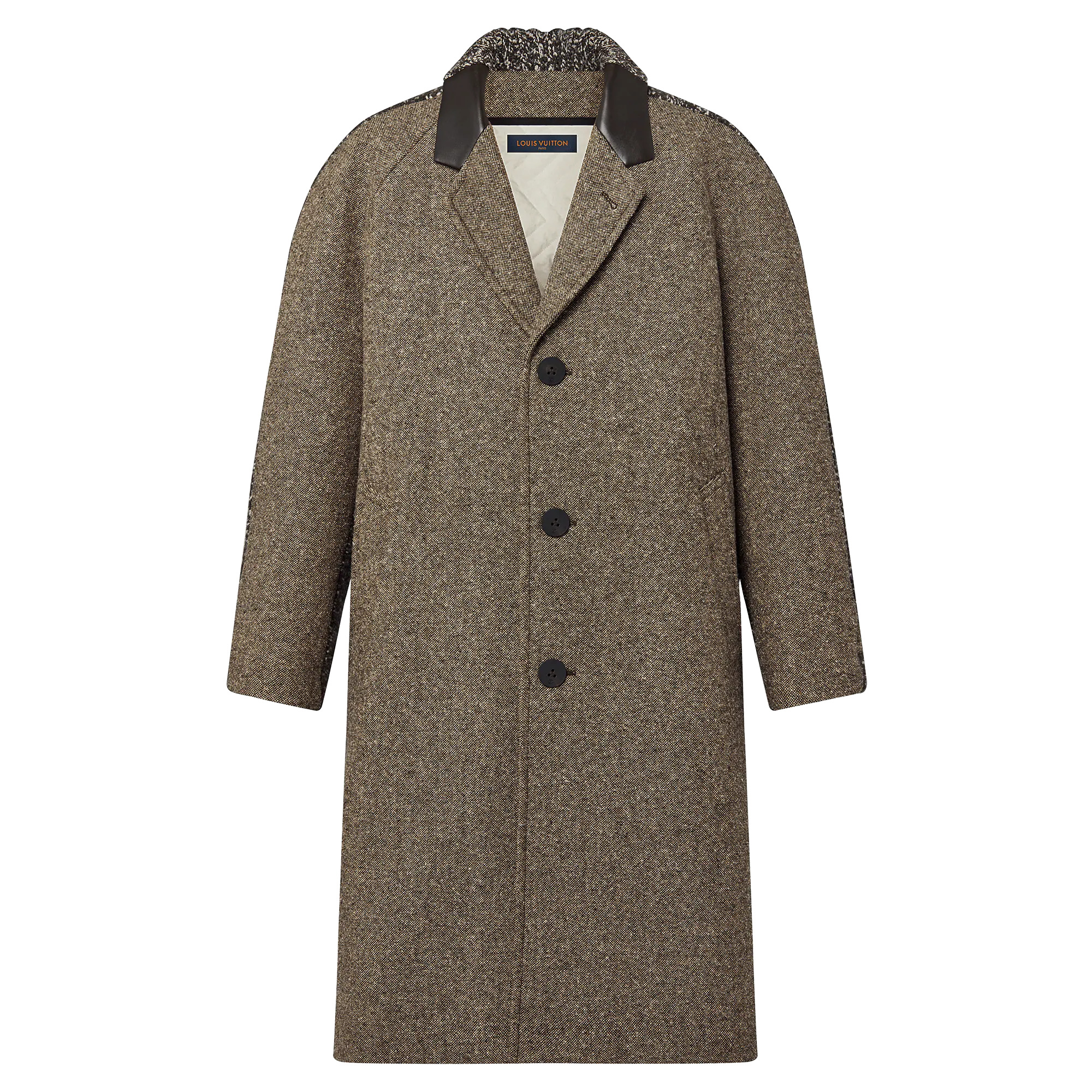 Bi-Material Long Coat - 1