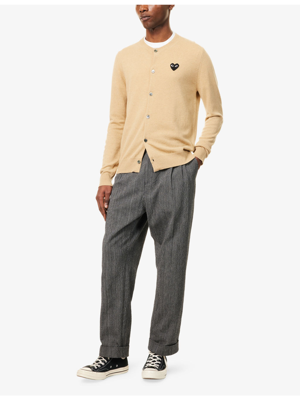 Logo-embroidered Crewneck Wool Cardigan - 2