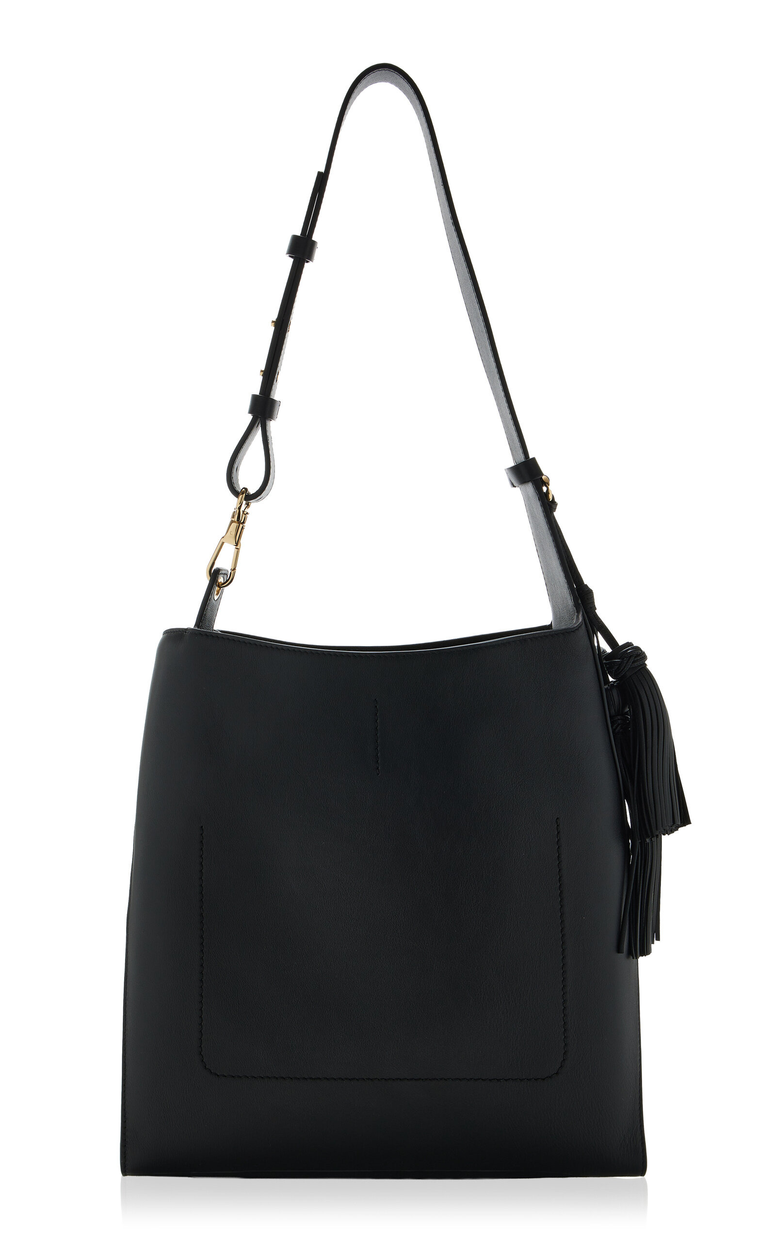 Medium Belted Leather Hobo Bag black - 4