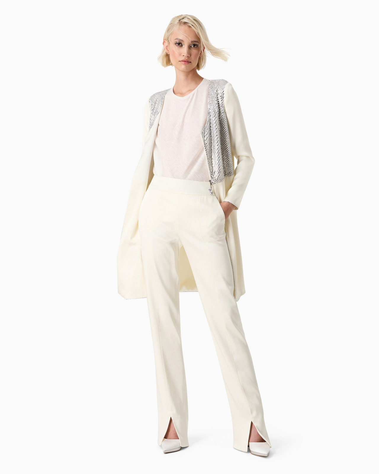 Double silk-satin trousers - 4