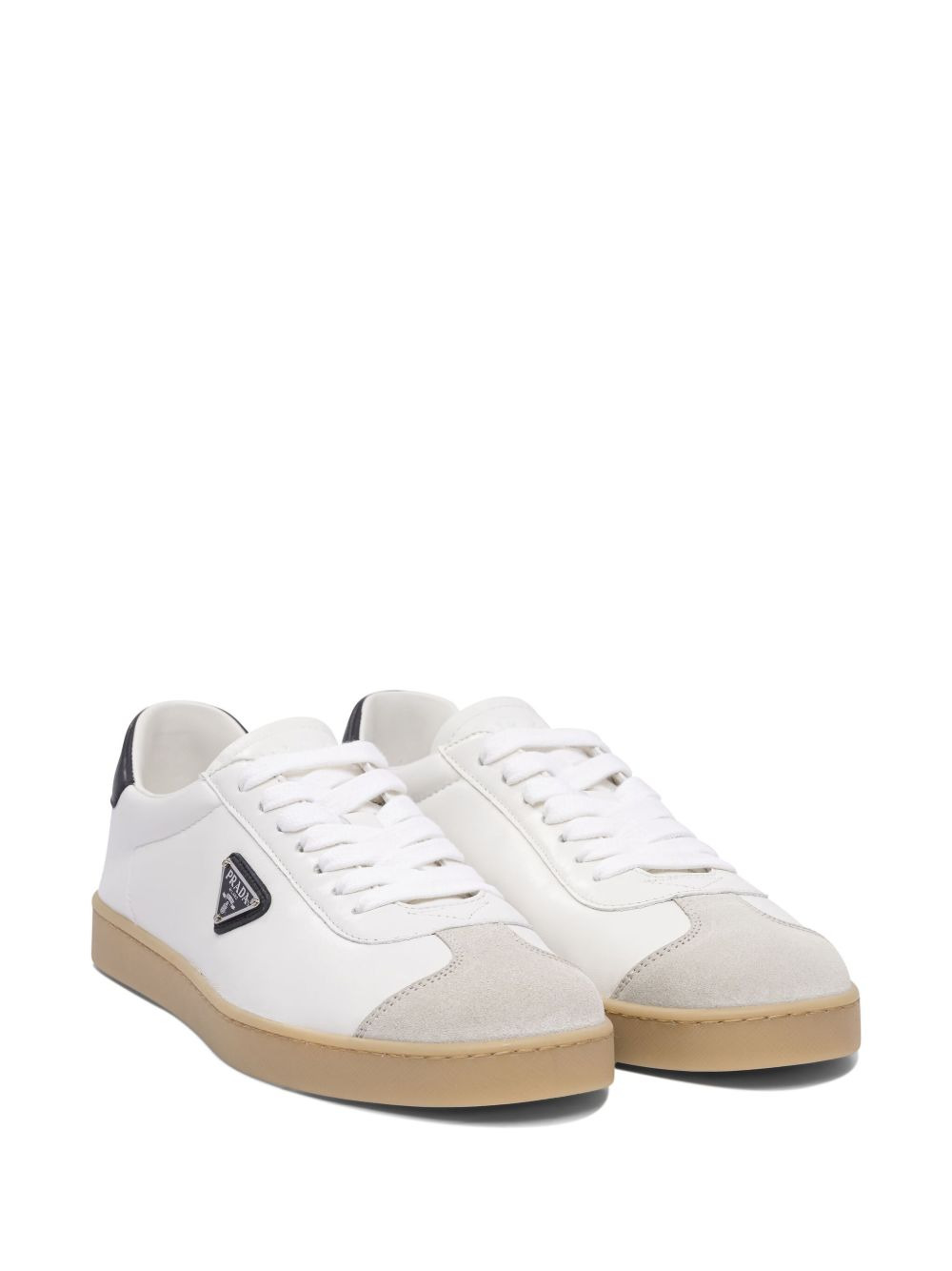 Track leather logo-plaque sneakers - 2
