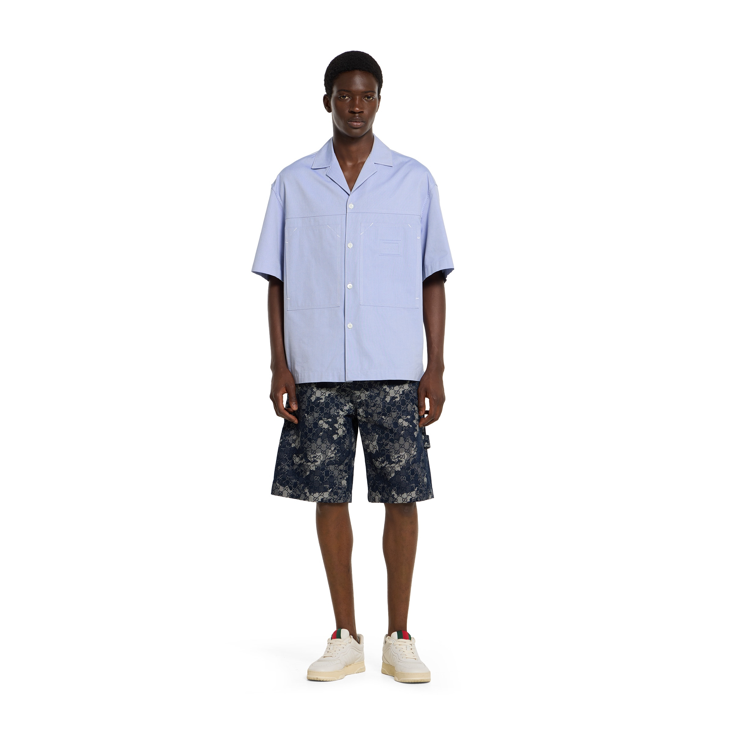 GG jacquard denim shorts - 2