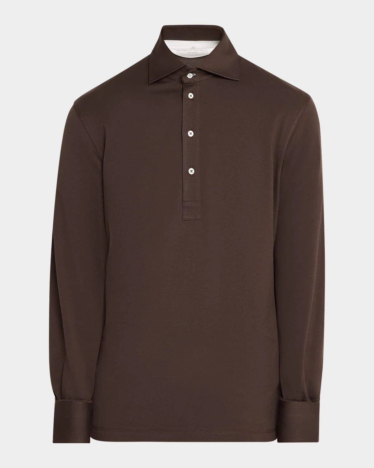 Men's Cotton Jersey Long-Sleeve Polo Shirt - 1
