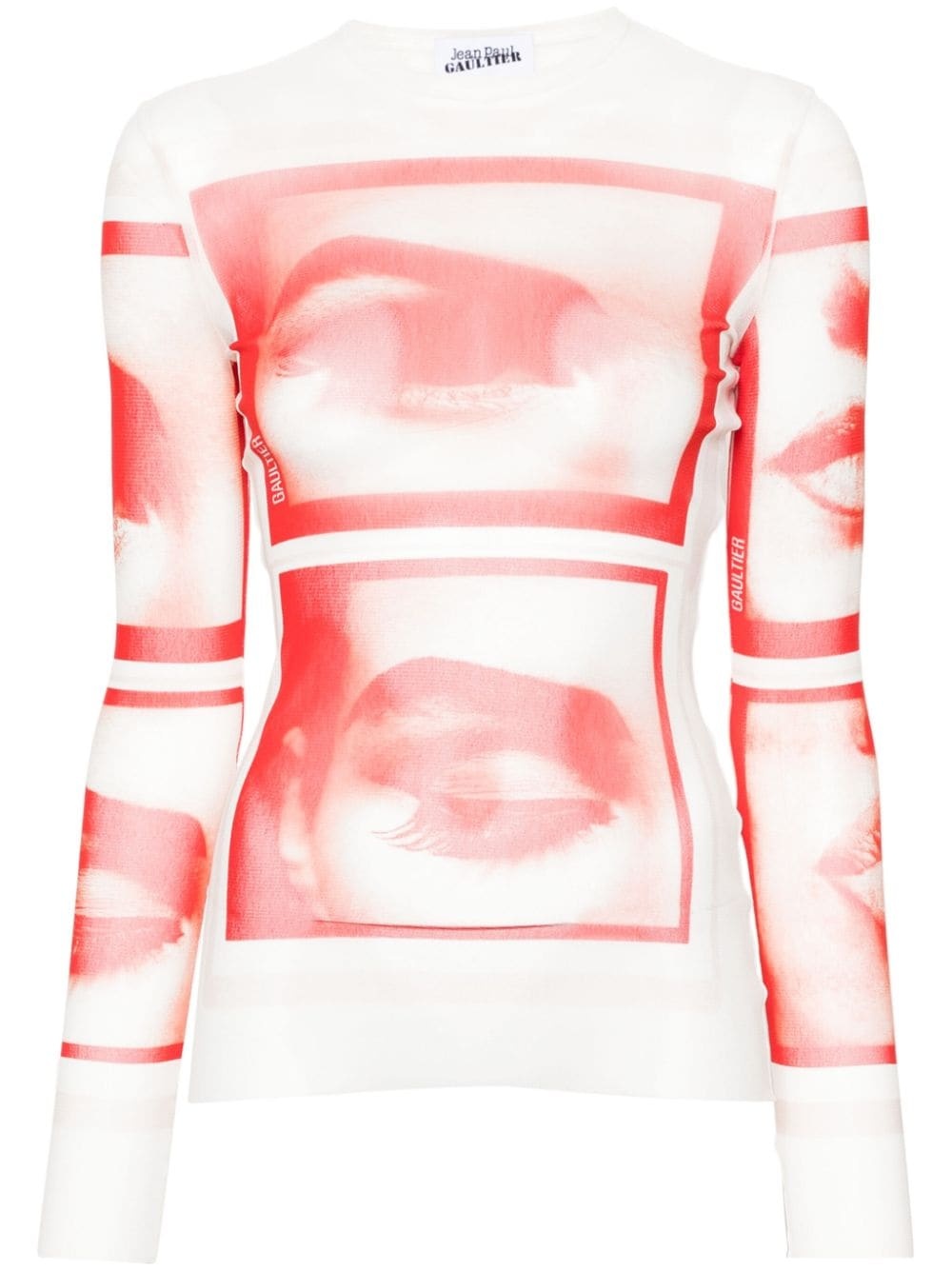 Jean Paul Gaultier graphic-print mesh top farfetch REVERSIBLE
