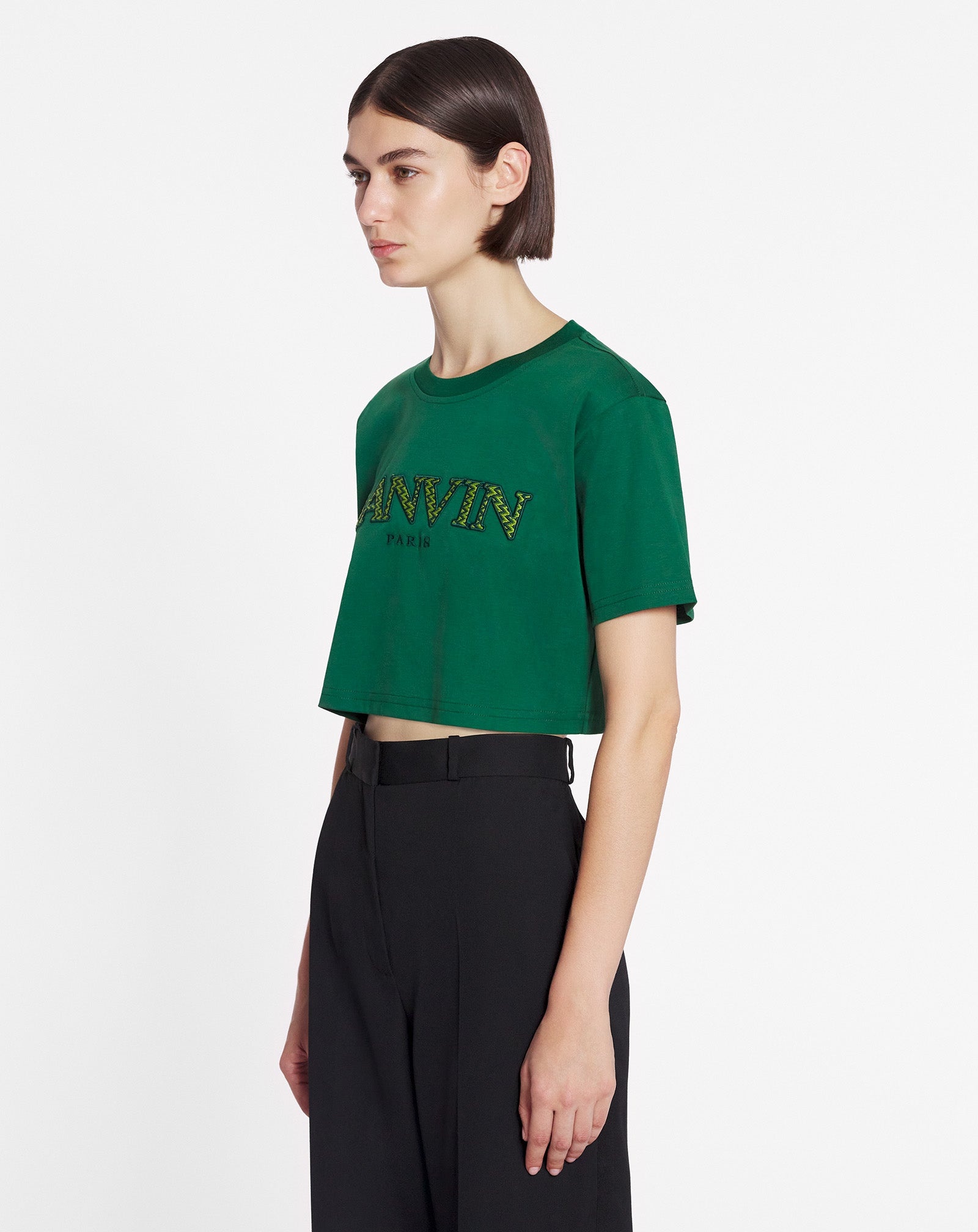 EMBROIDERED CROPPED T-SHIRT - 3