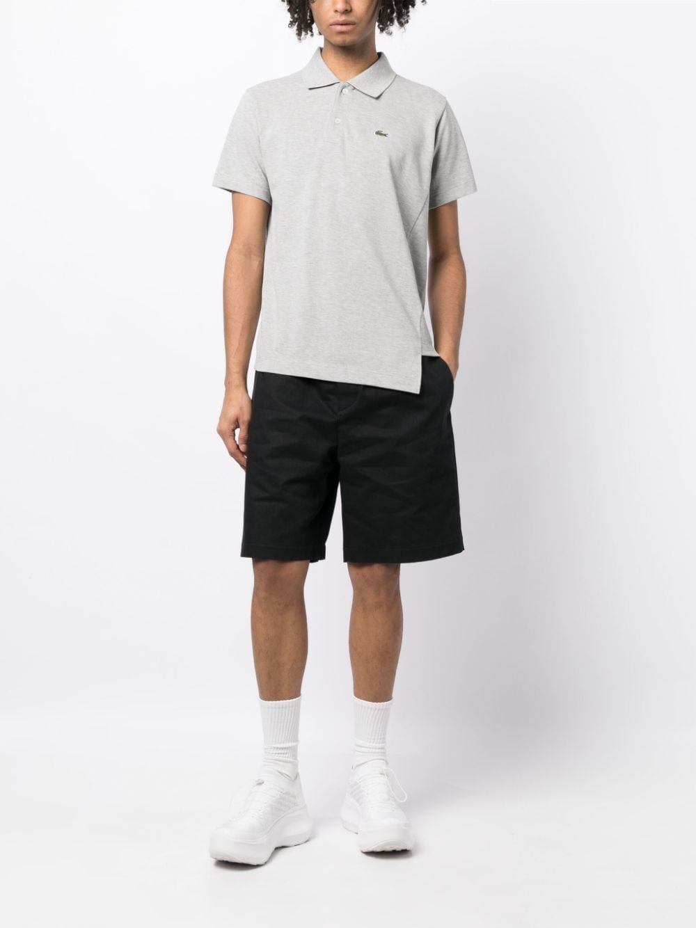 logo-patch asymmetric polo shirt - 2