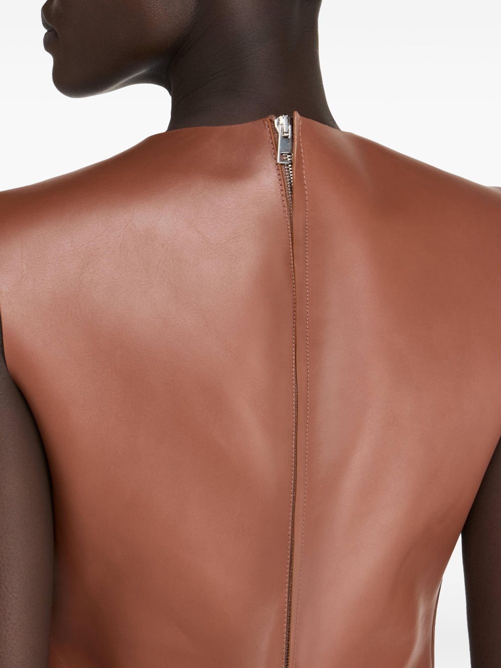 sleeveless leather top - 5