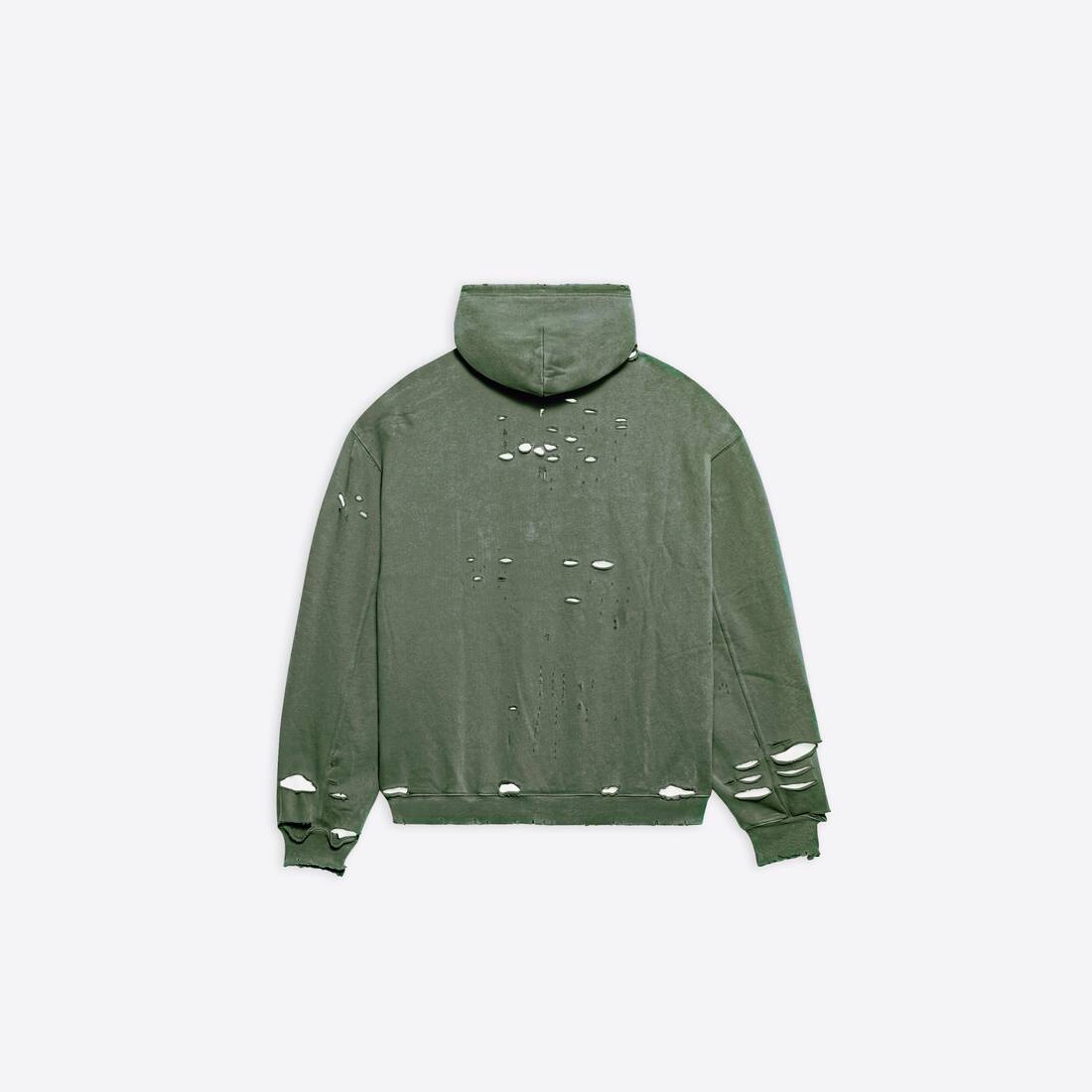 Destroyed Hoodie in Green - 2