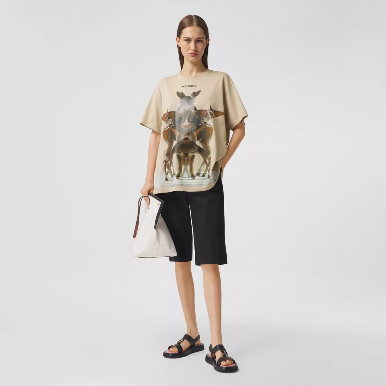 Kaleidoscope Print Cotton Oversized T-shirt - 2