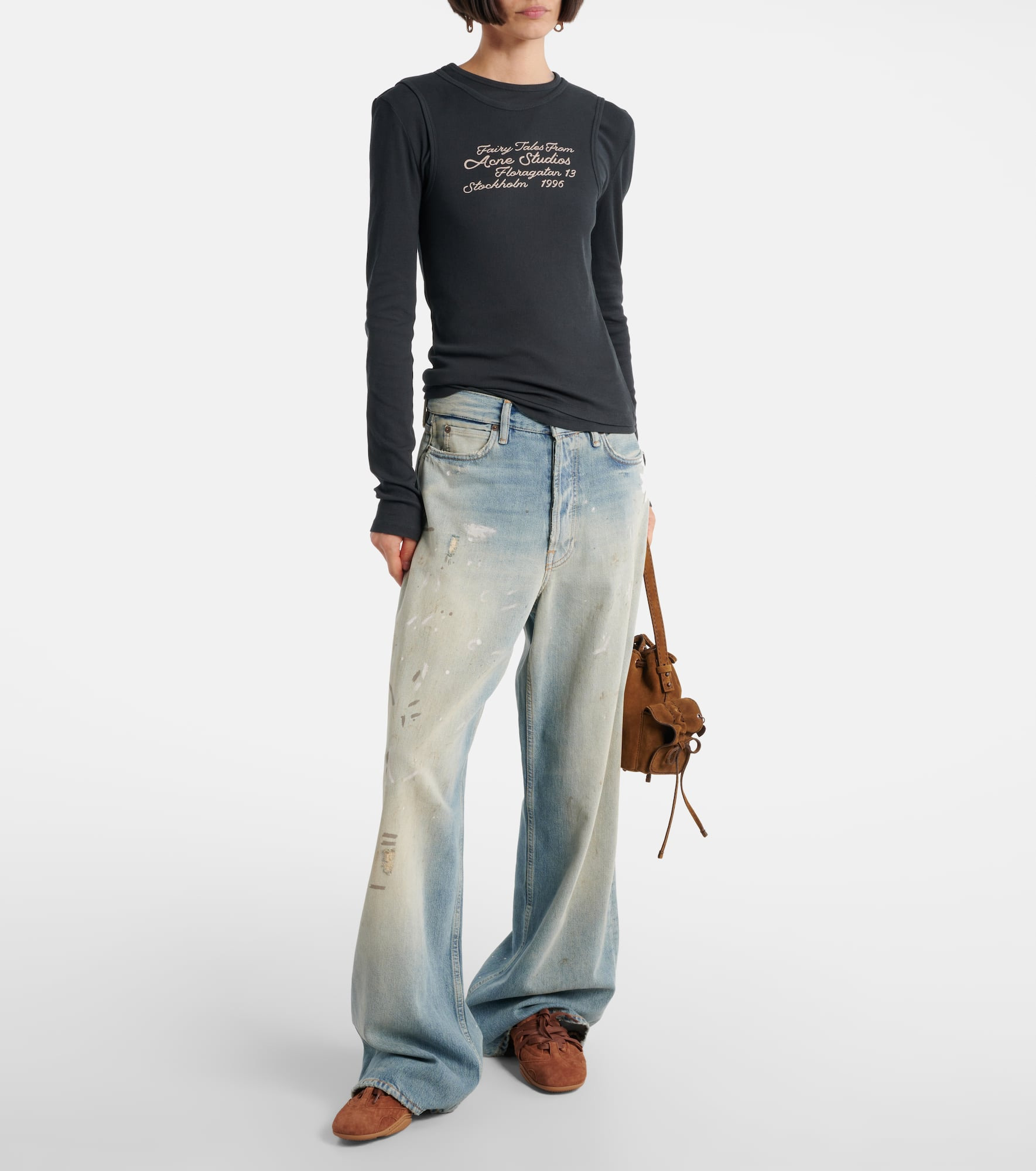 Logo printed cotton-blend T-shirt - 2