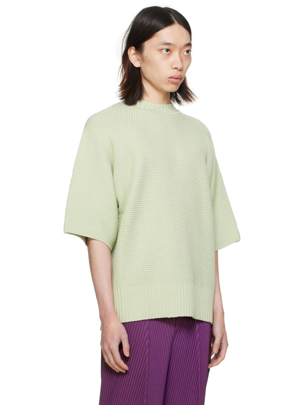 Green Rustic Knit Sweater - 2