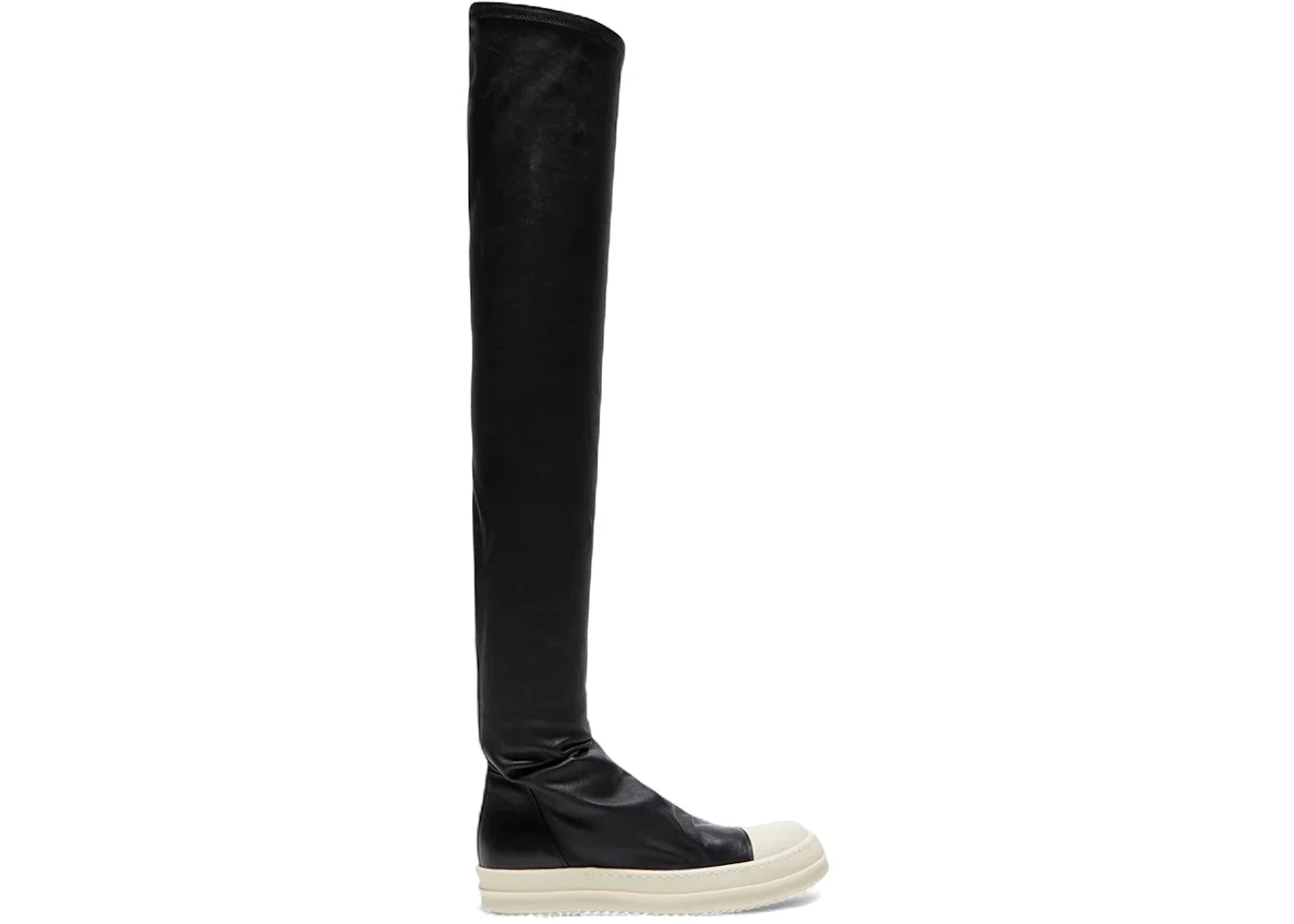 Rick Owens Stivali Pelle High Stocking Sneaks Black Milk (Women's) - 1