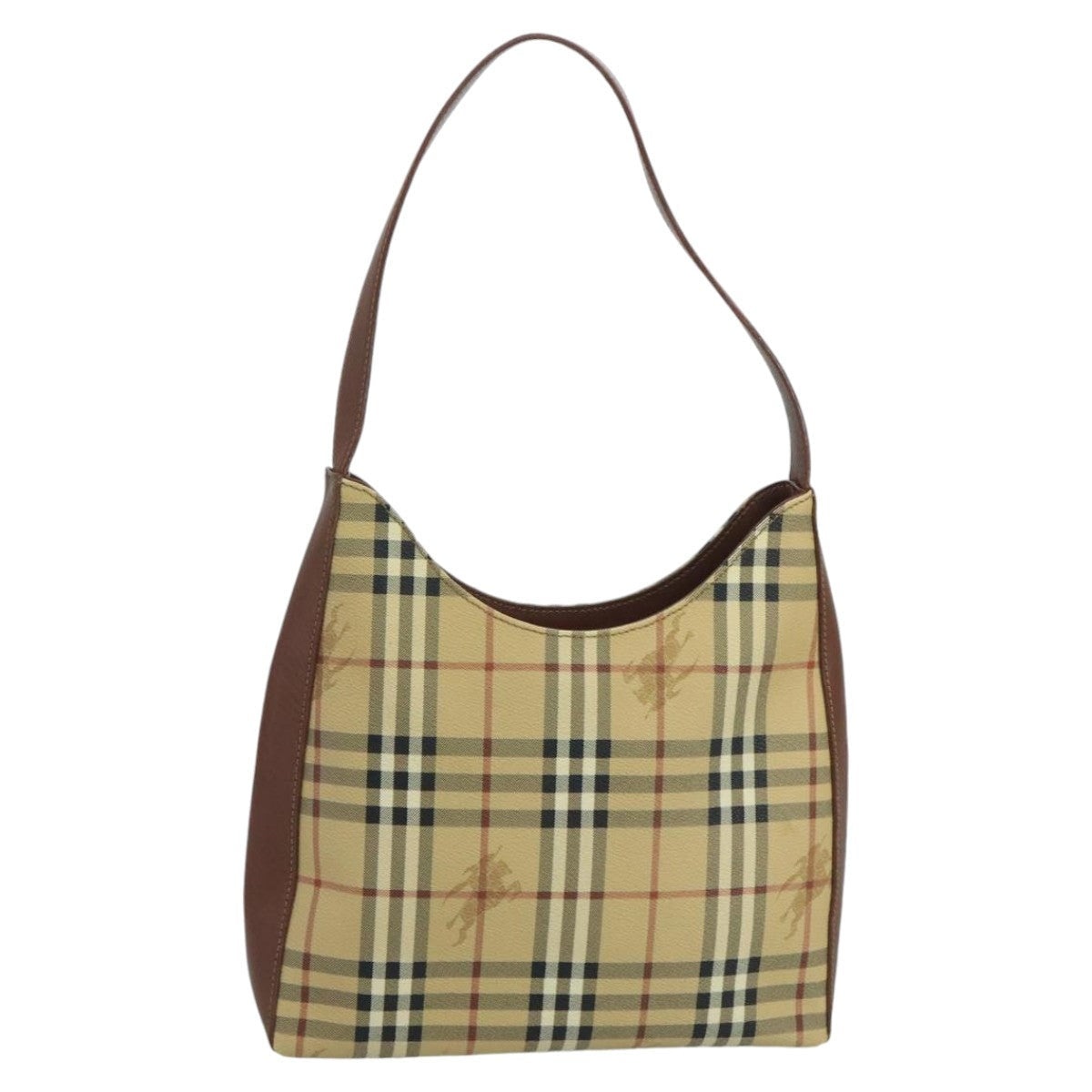 Burberry Nova Check Shoulder Bag Pvc Leather Beige - 2