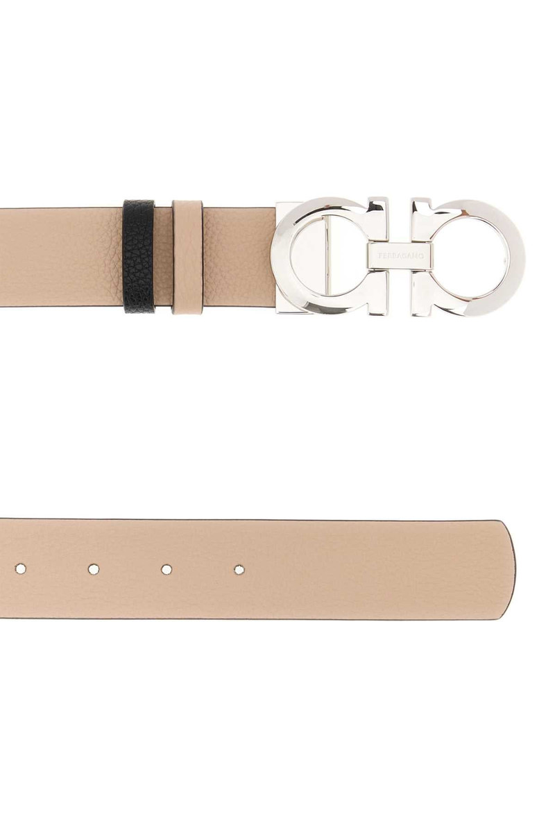 FERRAGAMO Sand Leather Reversible Belt Newbisner Cinture outlook