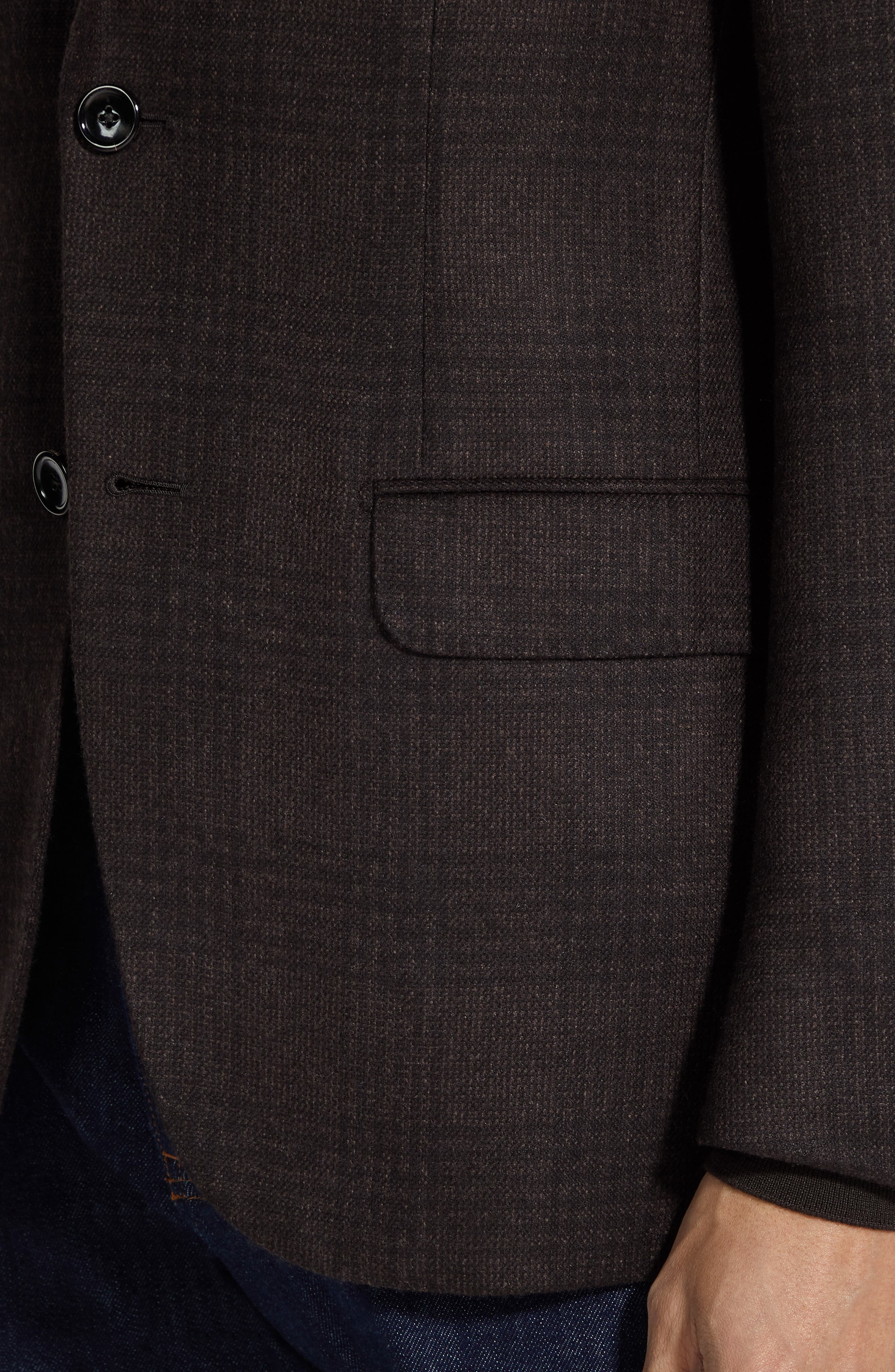 ZEGNA Couture Glen Plaid Cashmere & Silk Sport Coat in Dark Brown at Nordstrom - 3