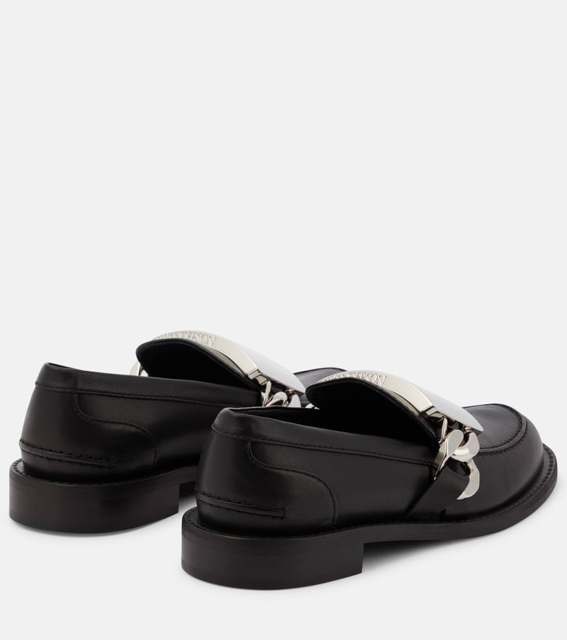 로고 조각 가죽 loafers 3